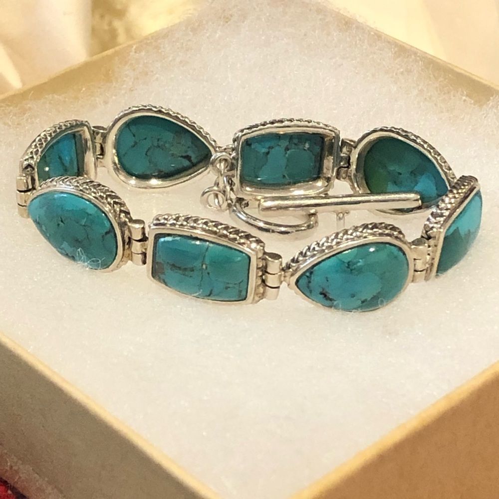 BARSE Turquoise Sterling Silver Turquoise Toggle Bracelet